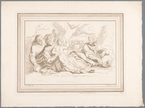 Heilige Familie met Zacharias en Elisabet in een landschap