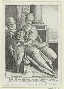Heilige Familie voor een zuil