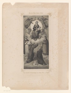 Heilige Franciscus en Rosa van Viterbo bidden tot Maria met kind