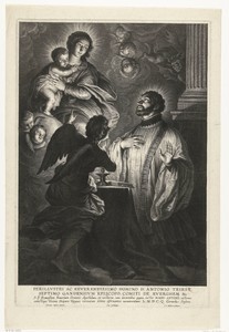 Heilige Franciscus Xaverius aanbidt Maria met kind
