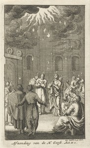 Heilige Geest daalt neer op Maria en apostelen