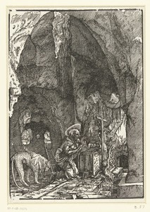 Heilige Hieronymus in een grot