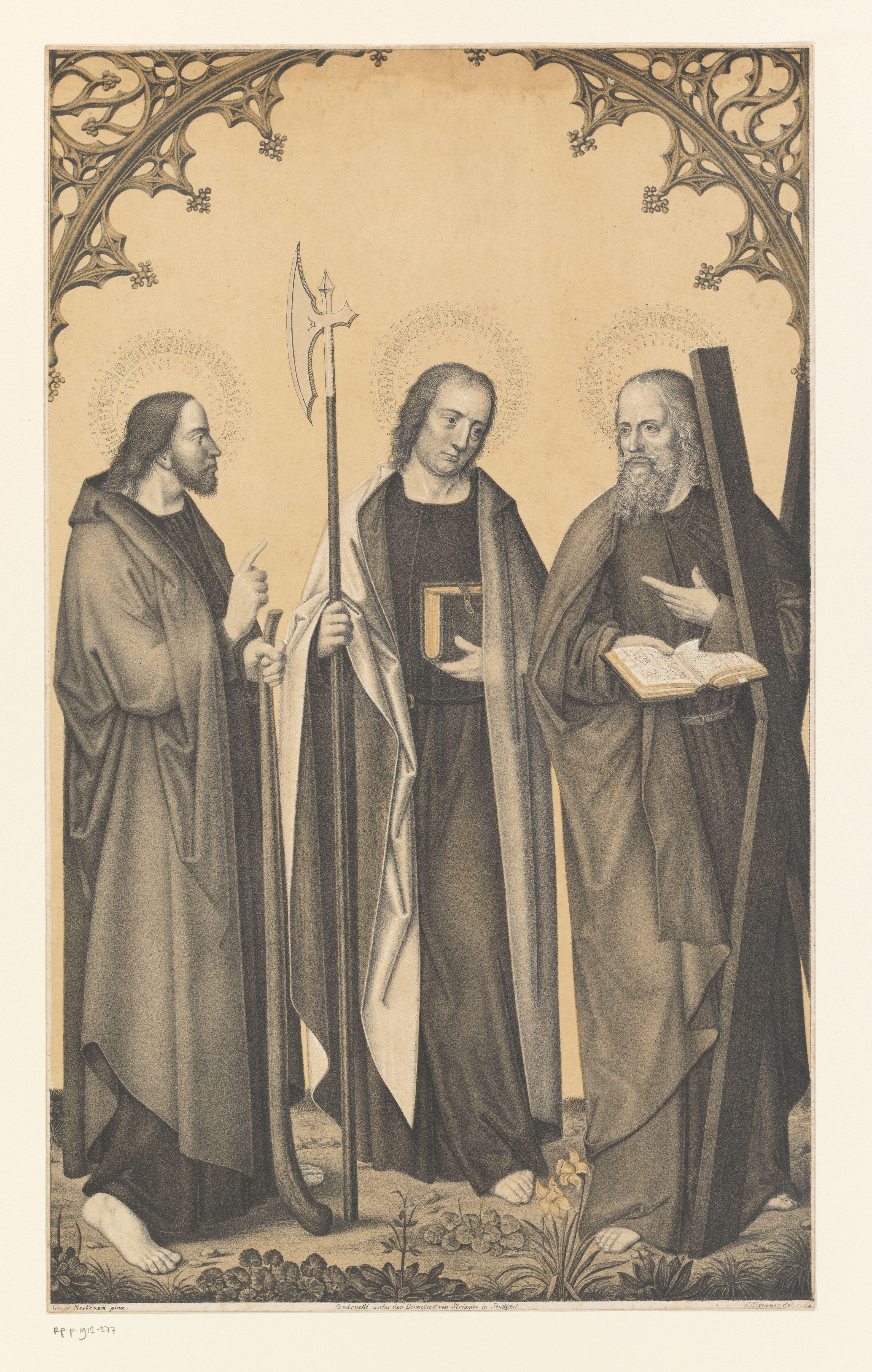 Heilige Jacobus de jongere, Mattheus en Andreas by Johann Nepomuk Strixner