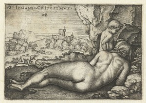Heilige Johannes Chrysostomus als kluizenaar in de woestijn
