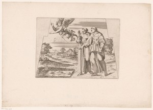 Heilige Juan Diego vindt het door de engel gegeven voedsel