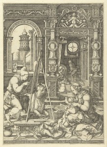 Heilige Lucas schildert Madonna met kind