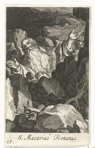 Heilige Macarius Romanus van Mesopotamië als kluizenaar