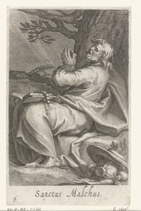 Heilige Malchus van Chalcis als kluizenaar