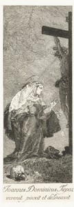Heilige Margaretha van Cortona aanbidt crucifix