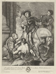 Heilige Martinus deelt zijn mantel met een bedelaar