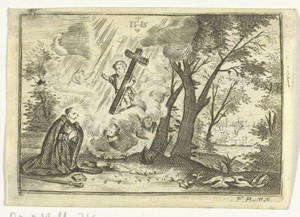 Heilige met visioen van Christus