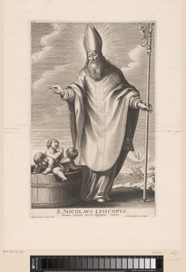 Heilige Nicolaas van Myra met drie kinderen in een vat
