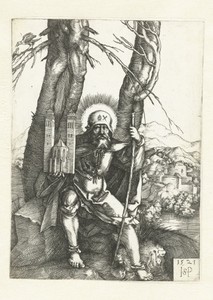 Heilige Sebaldus als pelgrim met een kerkmodel