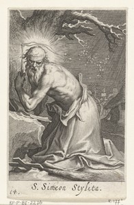 Heilige Simeon Stylites de Oudere als kluizenaar