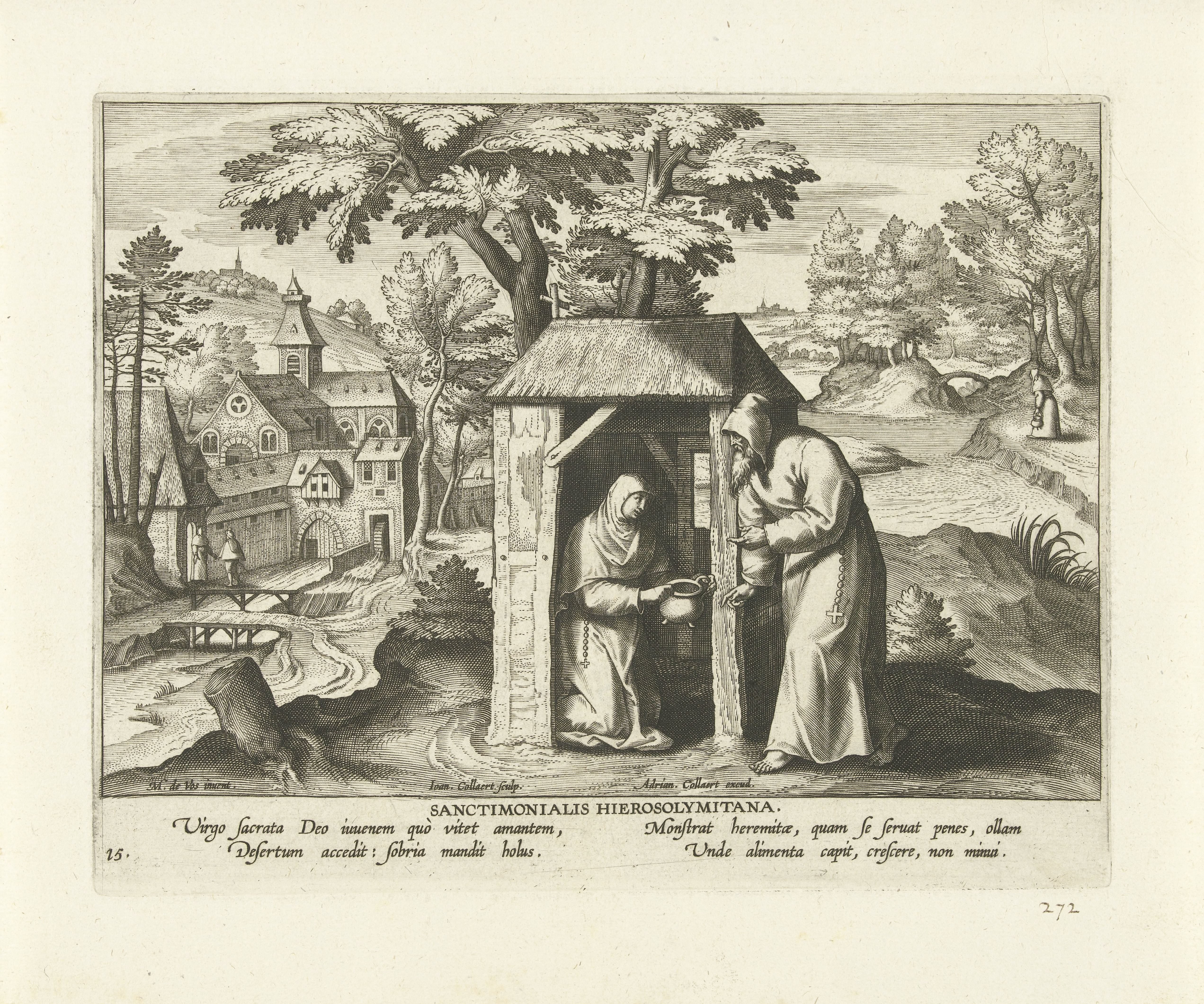 Heilige vrouw van Jerusalem by Jan Collaert (II)