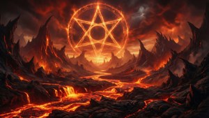 Hellscape Pentagram Sky