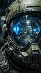 Helmet Reflection Portrait