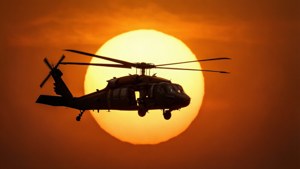 Helo at Sunset