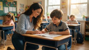 Helping Hand in Classroom