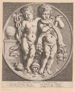 Hemelse en aardse geluk verbeeld door twee putti