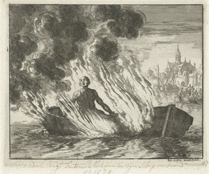 Hendrik Pruyt te Workum in een schuit verbrand, 1574