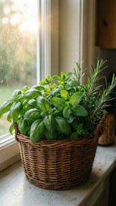 Herb Basket Windowsill