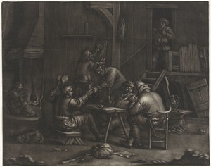 Herberg met drinkende mannen