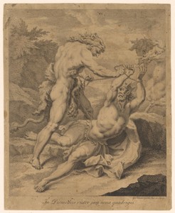 Hercules bindt de handen van Diomedes