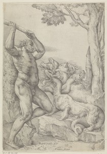 Hercules in gevecht met de Hydra van Lerna