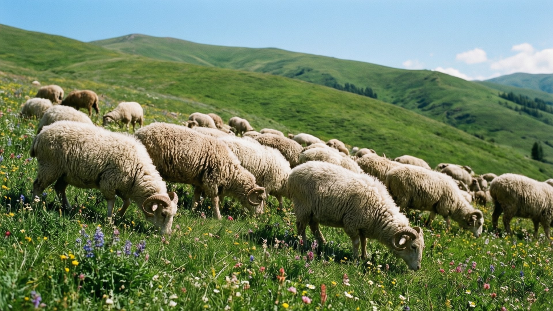 Herd in Summer by Wallpapers.art Studio
