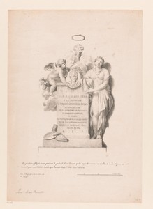 Herdenkingszuil met het portret van Andries Lens in een medaillon
