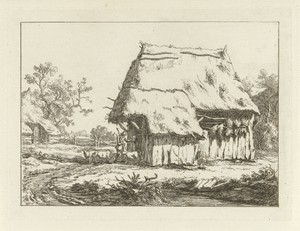 Herder bij een schaapskooi