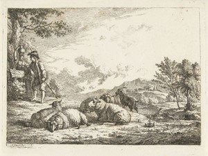 Herder en melkmeid in gesprek