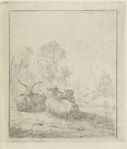 Herder met schapen en geiten