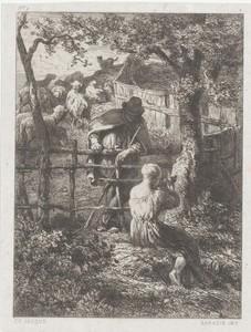 Herders bij een hek