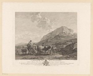 Herders in een rotsachtig landschap
