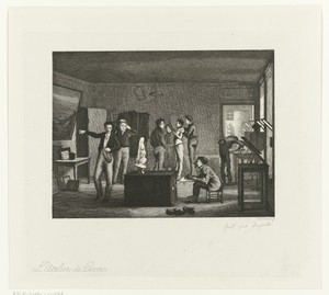 Heren in een atelier