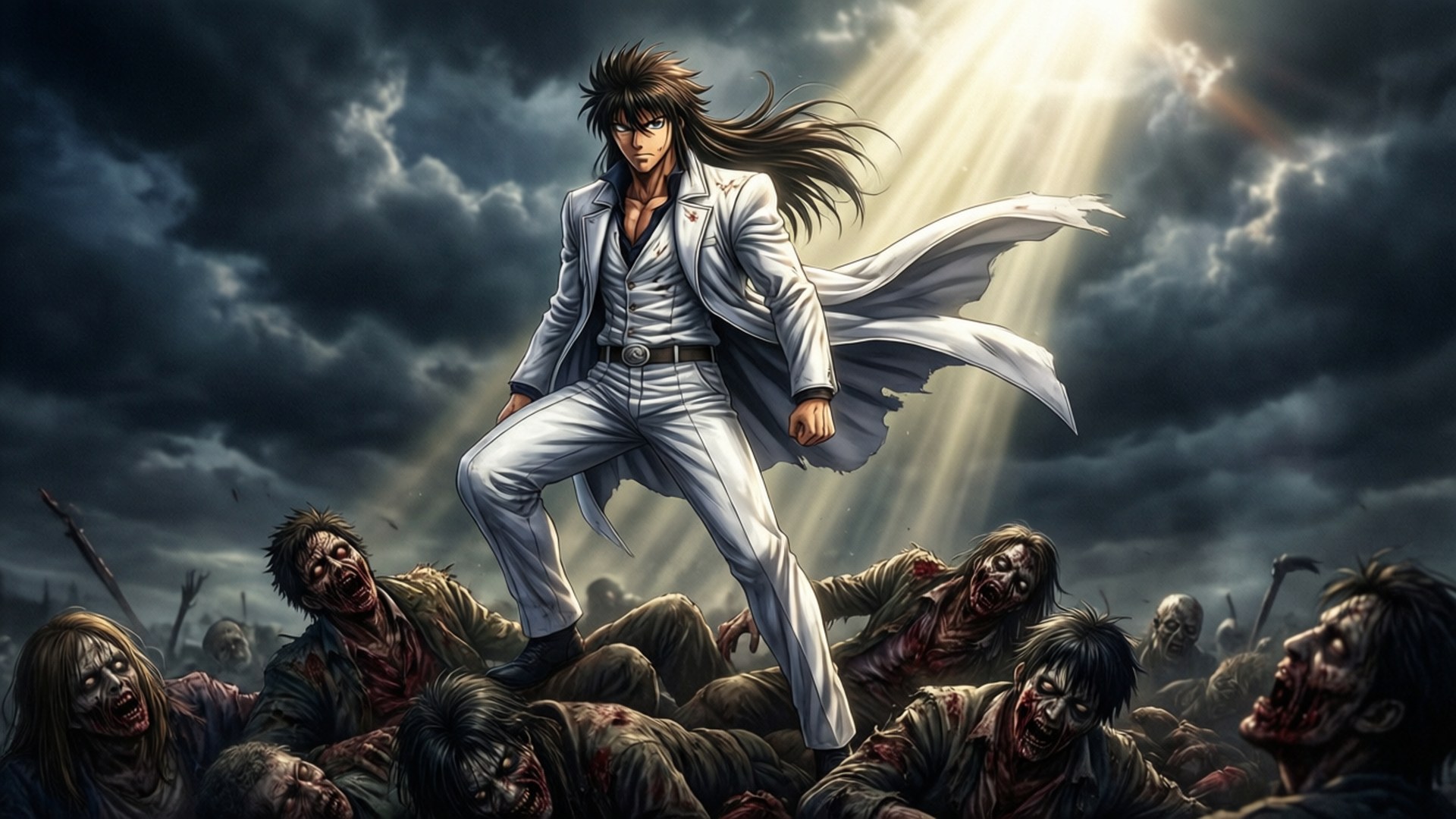 Hero Amidst the Horde by Wallpapers.art Studio