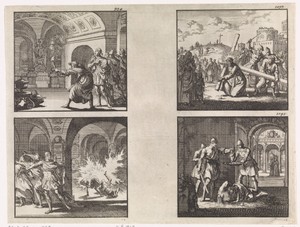 Herodes in David's graf / Herodes' soldaten worden in het graf van David door een vlam gedood / De kruisdraging / Onthoofding van Johannes de Doper