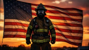 Heroic Firefighter Silhouette