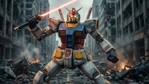 Heroic Gundam in Ruins
