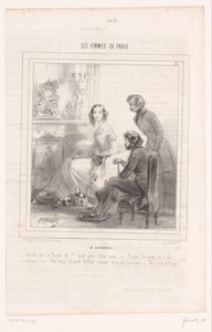 Hertogin met twee mannen voor de haard