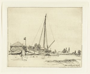 Het aangemeerde schip