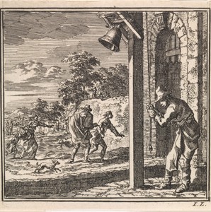 Het luiden van de poortklok