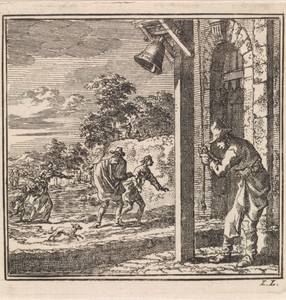 Het luiden van de poortklok