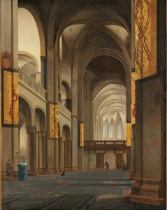 Het middenschip en koor van de Mariakerk in Utrecht