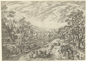 Het trekken om de gans, ca. 1600