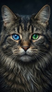 Heterochromia Cat Portrait