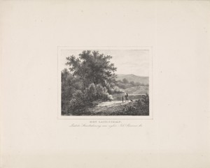 Heuvelachtig landschap met figuren