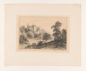 Heuvelachtig landschap met kasteel